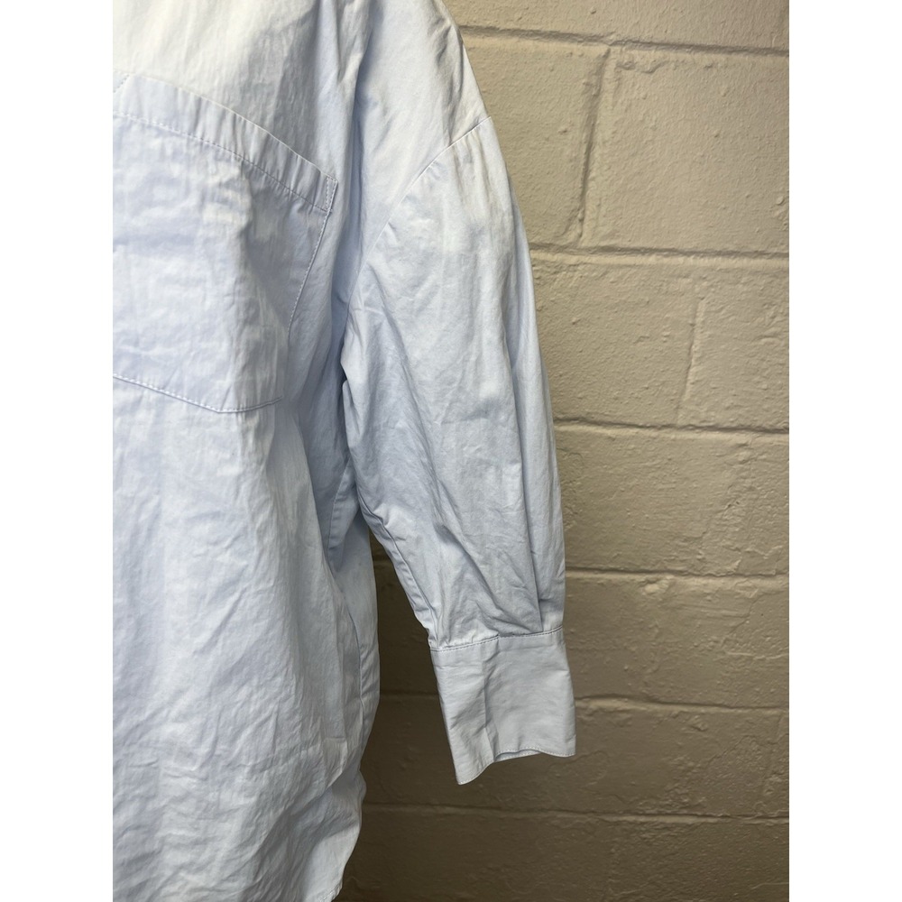 ANINE BING Mika Shirt Blue Medium Oversized Button Up Collar Drop Shoulder - Picture 5 of 12